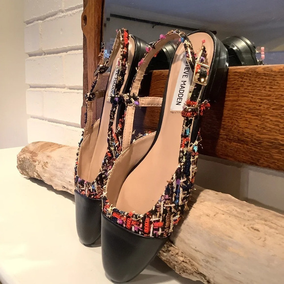 NWT Steve Madden Multicolor Tweed Belinda Flats Size 6.5 - Picture 4 of 11